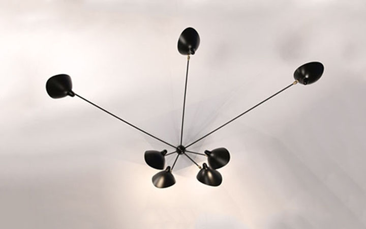 7 Arms Spider Wall Lamp by Serge Mouille Wall Lamps 7 Arms Spider Wall Lamp by Serge Mouille Wall Lamps